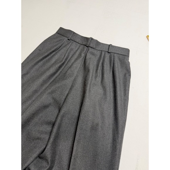 Carlisle Womens Charcoal Gray 100% Wool Wide Leg Pleated Trousers Pants Size 10 - Picture 5 of 9